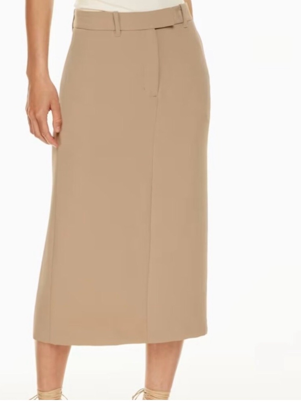 Aritzia Wilfred Riviera Midi Skirt Gold Camel NWT Size 4